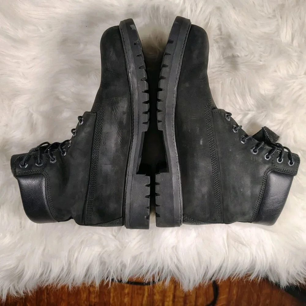 Timberland Men's Size 9-6 Inch Premium Black Nubuck Waterproof Boot TB010073001